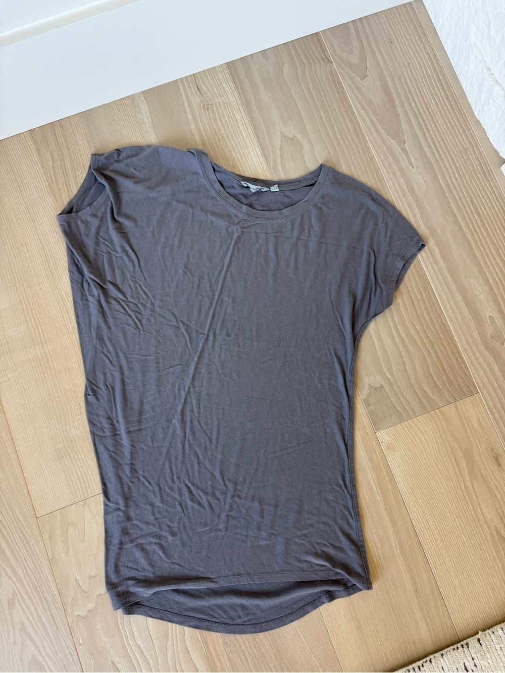 Athleta asymmetrical Slate Gray Short Sleeve Crew Tee